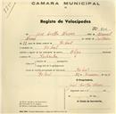 Registo de velocípede de marca Olga, com o nº 236, em nome de José Coelho Neves, morador em Pobral.