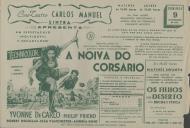 Programa do filme "A Noiva do Corsário" com a participação de Yvonne de Carlo, Philip Friend, Robert Douglas, Elsa Vanchester e Andrèa King. 