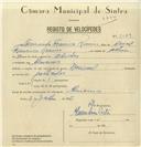 Registo de velocípede de marca Nacional, com o nº 8029, em nome de Fernando Francisco Ramiro, morador em Almornos.