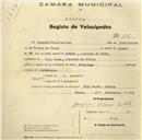Registo de velocípede de marca Olympique, com o nº 176, em nome de Joaquim Olaia Leitão, morador em Vila Verde.