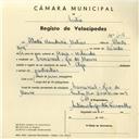 Registo de velocípede de marca Olga, com o nº 4054, em nome de Alberto Handrika Matias, morador em Carrascal.
