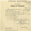 Registo de velocípede com o nº 1528, em nome de José Manuel Ferrão, morador em Quinta Ano Bom, S. Pedro de Sintra.