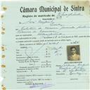 Registo de matricula de velocipedista em nome de José Miguel, morador em Queluz, com o nº de inscrição 817.