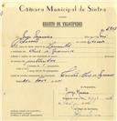 Registo de velocípede com o nº 6917, em nome de Jorge Maceira, morador em Chão de Meninos.