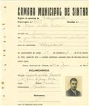 Registo de matricula de velocipedista em nome de Joaquim da Silva Cardoso, morador em Queluz, com o nº de inscrição 2451.