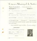 Registo de matricula de velocipedista em nome de Domingos Duarte, morador em Areias, com o nº de inscrição 6574.