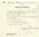Registo de velocípede de marca Sachs, com o nº 9192, em nome de Joaquim Maria de Oliveira, morador em Vale de Lobos.