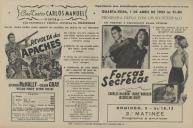 Programa do filme "Revolta dos Apaches" com a participação de Stephen Mcnally, Coleen Gray, Willard Parker e Arthur Shields. 
