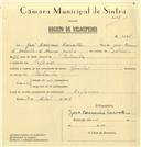 Registo de velocípede de marca Pombal, com o nº 7035, em nome de José Casemiro Carvalho, morador em Nafarros.