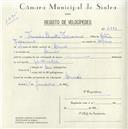 Registo de velocípede com o nº 4993, em nome de Francisco Silvestre Feleciano, morador em Armés.