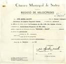 Registo de velocípede de marca Reynolds, com o nº 9484, em nome de João Azenha Jacinto, morador em Alvarinhos.
