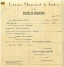Registo de velocípede de marca Aranha, com o nº 6553, em nome de Joaquim Gomes Gancha, morador em Chão de Meninos.