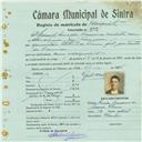 Registo de matricula de velocipedista em nome de Manuel Amadeu Francisco, morador em Almorquim, com o nº de inscrição 802.