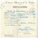 Registo de velocípede com o nº 5102, em nome de Camilo da Rocha Correia, morador em Idanha.