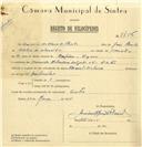 Registo de velocípede de marca Famel, com o nº 7756, em nome de Américo de Almeida Plácido, morador em Av. Heliodoro Salgado, Sintra.