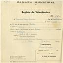 Registo de velocípede de marca Deka, com o nº 2500, em nome de Francisco Viegas Carreira, morador em Queluz.