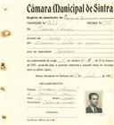 Registo de matricula de carroceiro de 2 ou mais animais em nome de Francisco Policarpo, morador em Queluz, com o nº de inscrição 2093.
