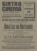 Programa do filme "Uma luz no horizonte" com a participação dos atores John Clements, Godfrey Tearle, Tom Walls, Michaels Vilding e Mary Morris.