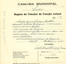 Registo de um veiculo de quatro rodas tirado por dois animais de espécie cavalar destinado a transporte de mercadorias em nome de Carlos Manuel Rodrigues [...], morador na Granja do Marquês.