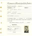 Registo de matricula de carroceiro em nome de Júlio Sequeira Nunes, morador no Mucifal, com o nº de inscrição 1757.