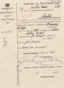 Ofício do Major do Regimento de Infantaria nº 1, José Augusto, ao Administrador do Concelho de Sintra, pedindo para ser inscrito no caderno de chamadas do regimento, na freguesia de Almargem do Bispo, o soldado Sabino Cardeal.