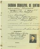 Registo de matricula de velocipedista em nome de Guilherme Alves Rodrigues, morador em Monserrate, com o nº de inscrição 1828.