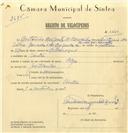 Registo de velocípede de marca Olga, com o nº 6666, em nome de António Augusto de Carvalho, morador em Sintra.
