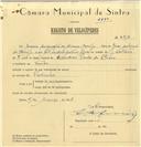 Registo de velocípede com o nº 6318, em nome de Maria Augusta de Abreu Araújo, moradora em Sintra.