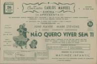 Programa do filme "Não Quero Viver Sem Ti" realizado por John M. Stabl com a participação de June Haver, Mark Stevens, S. Z. Sakall e Charlotte Greenwood.