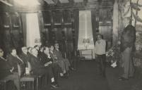 Palestra de João César Monteiro Santos, cineasta português, na sala da Nau do Palácio Valenças com a presença de António Pereira Forjaz, presidente da Câmara Municipal de Sintra, e Francisco Costa.