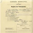 Registo de velocípede com o nº 1756, em nome de Manuel da Silva Caroco, morador no lugar da Silva.