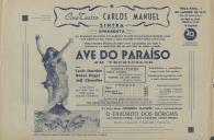 Programa do filme "Ave do Paraíso" com a participação de Louis Jourdan, Debra Paget e Jeff Chandler. 