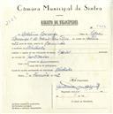 Registo de velocípede de marca Special, com o nº 5626, em nome de Adelino Lourenço, morador em Abelheira.