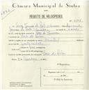 Registo de velocípede de marca Oriental, com o nº 5106, em nome de Tomás Tavares da Costa Oliveira, morador em Vale de Lobos.
