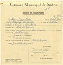 Registo de velocípede com o nº 7311, em nome de Domingos Luís, morador em Rio de Mouro.