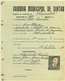 Registo de matricula de velocipedista em nome de Manuel Adão Casinhas, morador em Montelavar, com o nº de inscrição 1819.