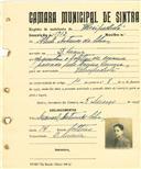 Registo de matricula de velocipedista em nome de Alberto Antunes da Silva, morador em Dona Maria, com o nº de inscrição 1913.