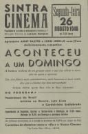 Programa do filme "Aconteceu a um domingo" com a participação dos atores Anne Baxter e John Hodiak.