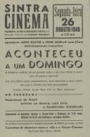 Programa do filme "Aconteceu a um domingo" com a participação dos atores Anne Baxter e John Hodiak.