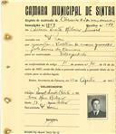 Registo de matricula de carroceiro 2 animais em nome de António Duarte Ribeiro Simões, morador em Dona Maria, com o nº de inscrição 1759.