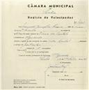 Registo de velocípede de marca Cycles Pombal, com o nº 4418, em nome de Manuel Gonçalves Pereira, morador em Algueirão.