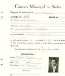 Registo de matricula de carroceiro em nome de Manuel Pedro, morador na Baratã, com o nº de inscrição 2017.