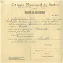 Registo de velocípede de marca Caravela, com o nº 6021, em nome de Carlos Gaspar Lopes, morador em Covões.