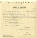 Registo de velocípede de marca Cuciolo, com o nº 7601, em nome de Francisco António João, morador em Francos.