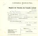 Registo de um veiculo de duas rodas tirado por um animal de espécie asinina destinado a transporte de mercadorias em nome de Johce Phiclimore, morador na Quinta dos Cancelos, São Pedro. 