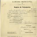 Registo de velocípede com o nº 2220, em nome de Basílio da Silva Vistas, morador em Morelena.