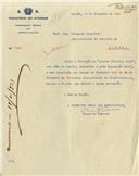 Ofício dirigido ao Administrador do Concelho de Sintra, proveniente do Inspetor Geral dos Espetáculos, Óscar de Freitas, comunicando que foi aceite a inscrição do "Queluz Atlético Clube".