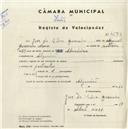 Registo de velocípede com o nº 4583, em nome de José da Silva Guerreiro, morador em Algueirão.