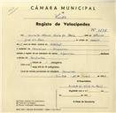 Registo de velocípede de marca Chandler, com o nº 3647, em nome de Deovato Alonso Góis dos Reis, morador em Lameiras.