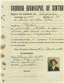 Registo de matricula de velocipedista em nome de Basílio da Silva Vistas, morador em Morelena, com o nº de inscrição 1102.
